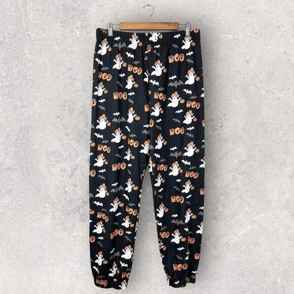 Buc-ee’s Halloween Sweatpants Ghost Pumpkin Spiderweb Lounge Pants Unisex XL - Picture 1 of 9